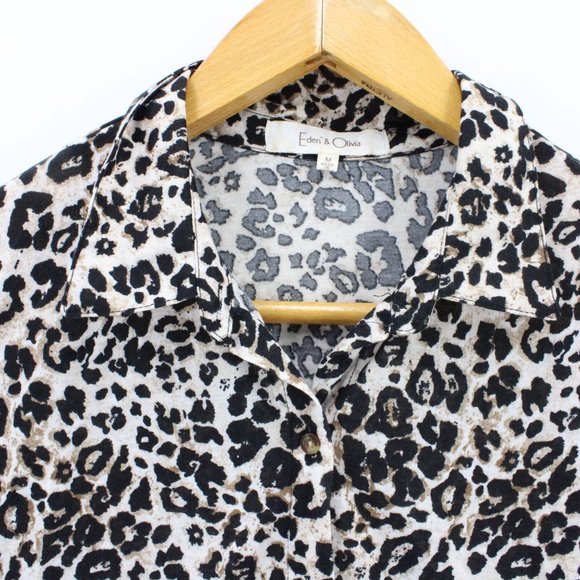 Eden & Olivia Shirt Womens Multicolor Animal Pattern Leopard Lightweight Size M - Picture 5 of 9